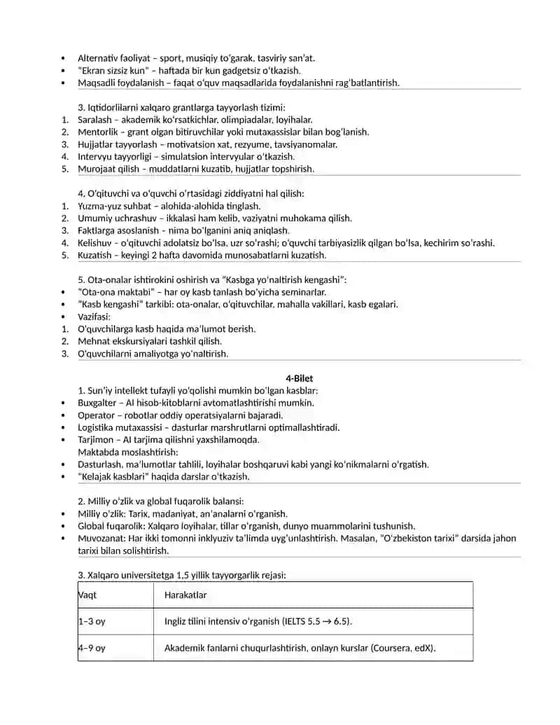 Maktab maslaxatchisi suxbat savol javoblari 3