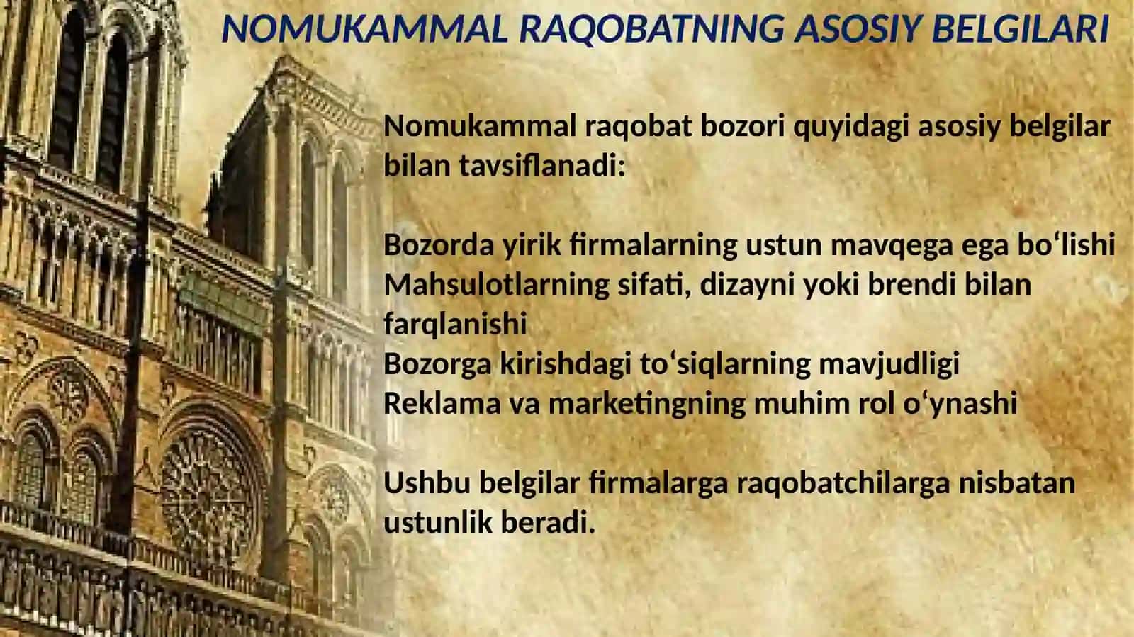 Nomukammal raqobat bozori nazariyalari 3