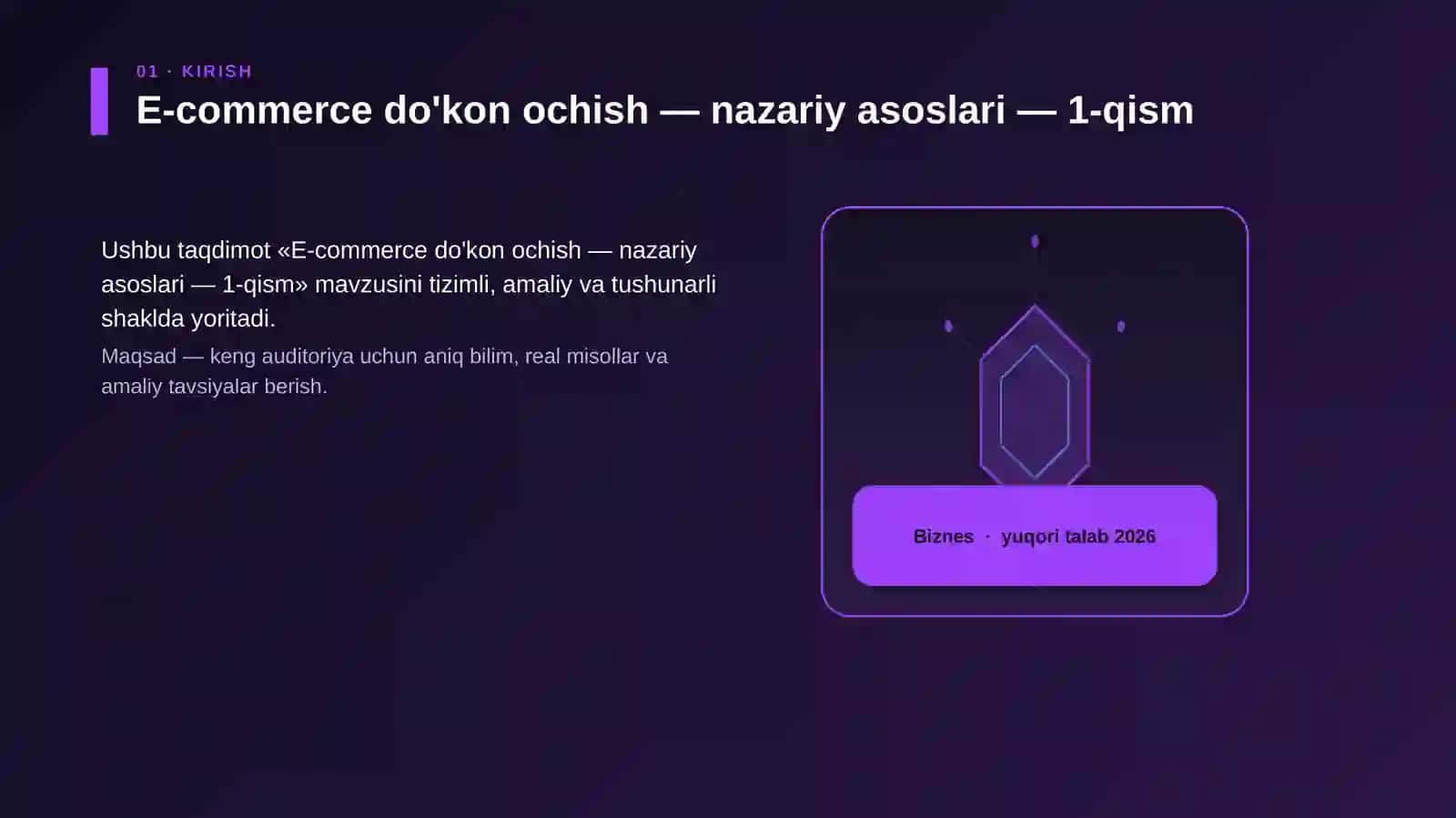 E-commerce do'kon ochish — nazariy asoslari — 1-qism 3