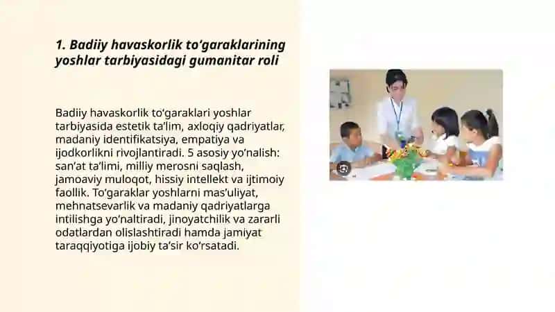 Badiiy havaskorlik toʻgarak ishlari 3