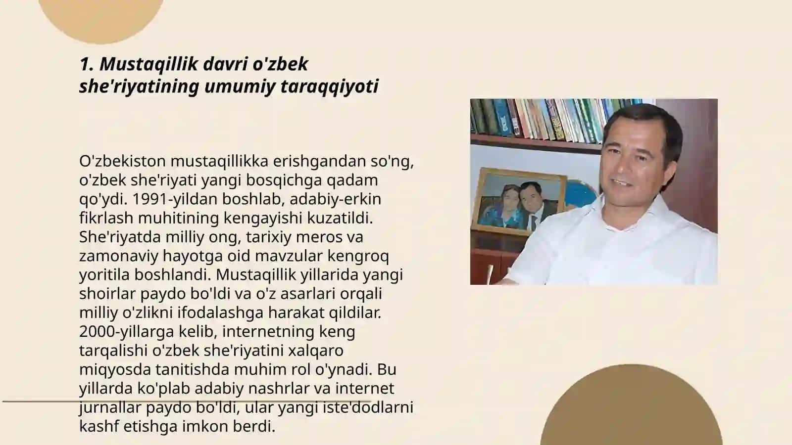 Istiqlol davri oʻzbek sheʼriyatining taraqqiyot tamoyillari. Iqbol Mirzo, Z.Mirzo sheʼriyatida milliy ruh va anʼanalar 3