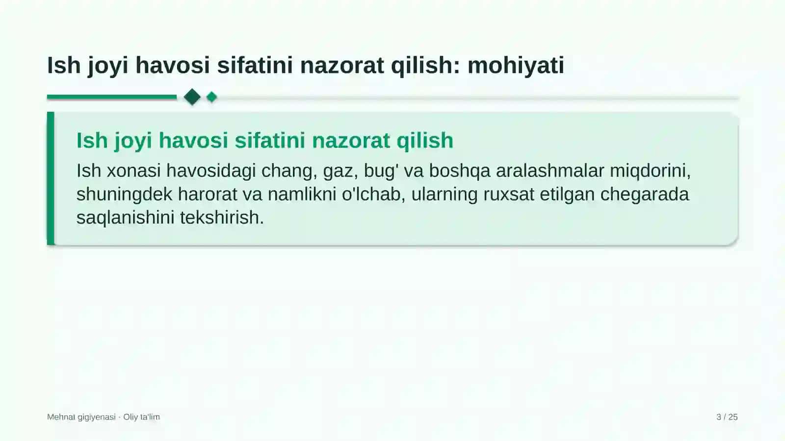 Limonchilikda ish joyi havosini sifat jihatidan nazorat qilish 3