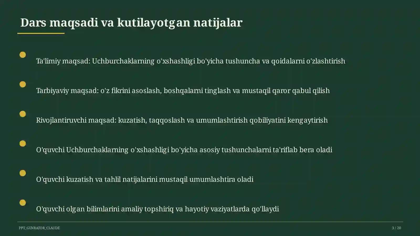 Uchburchaklarning o'xshashligi (8-sinf) 3