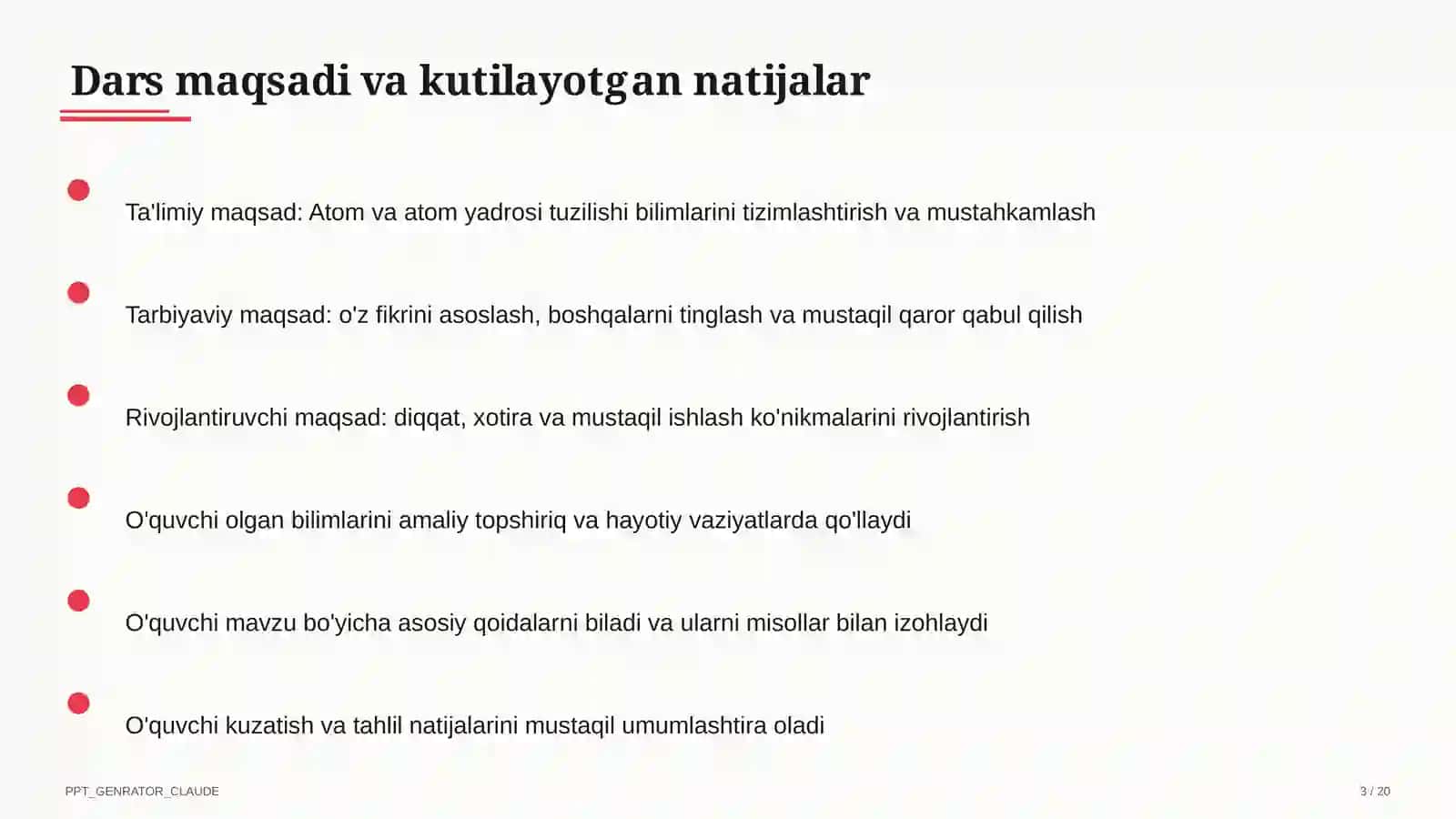 Atom va atom yadrosi tuzilishi (11-sinf) 3