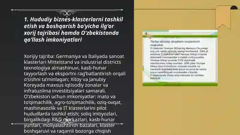 Hududda kichik tadbirkorlikni rivojlantirishning ilg’or xorij tajribasi va undan O’zbekistonda foydalanish yo’nalishlari 3