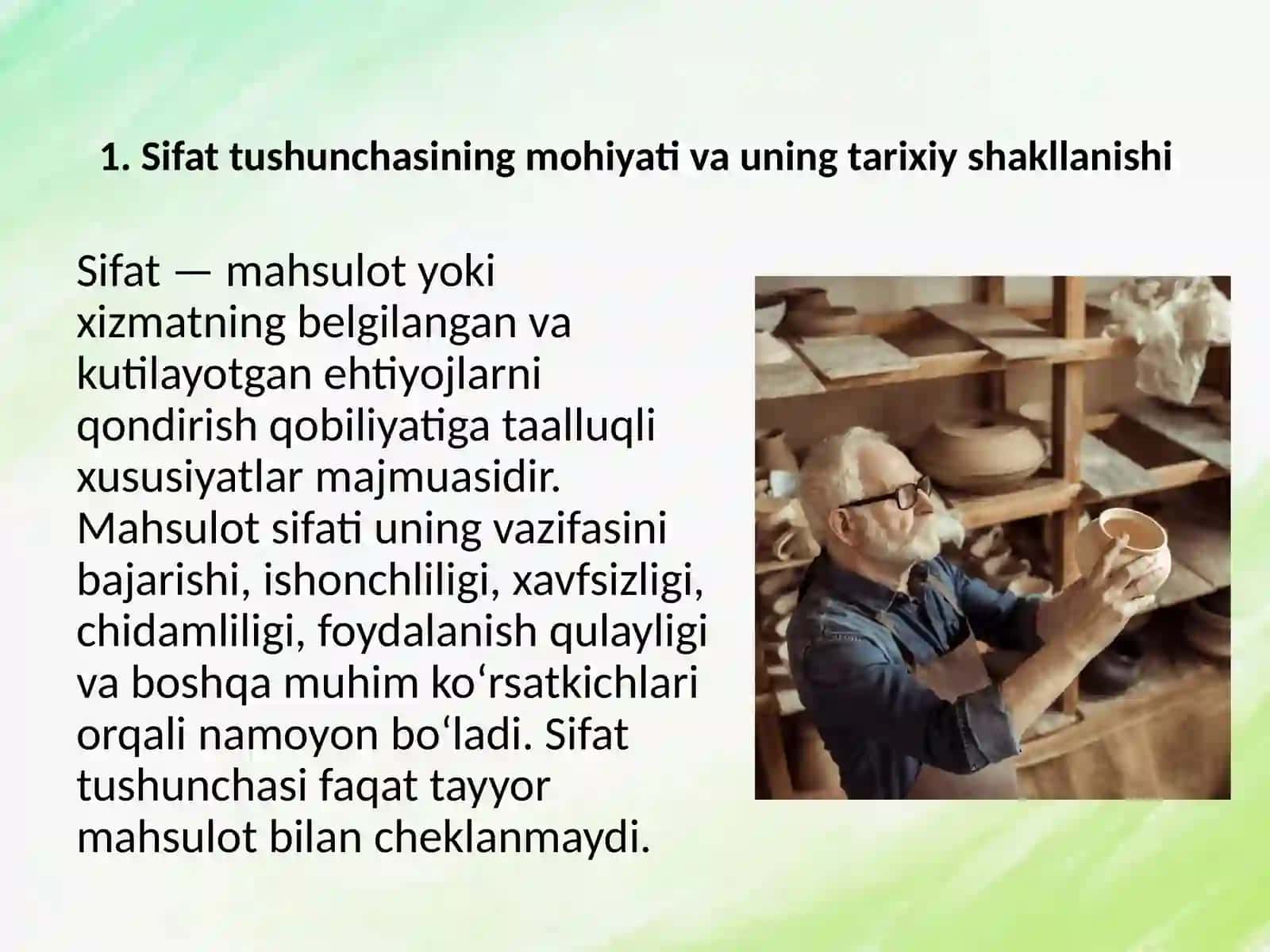 Sifat tushunchasining evolyusiyasi 3