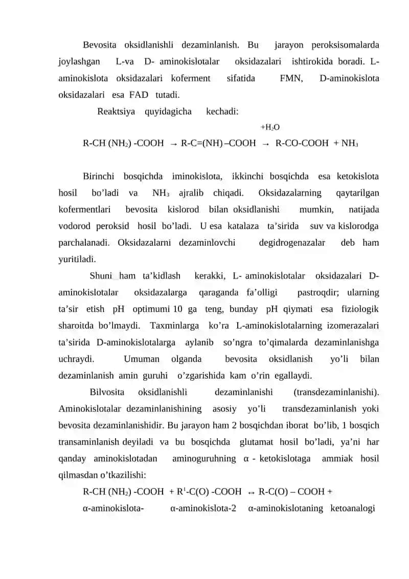 Dezaminlanish va transaminlanish 3