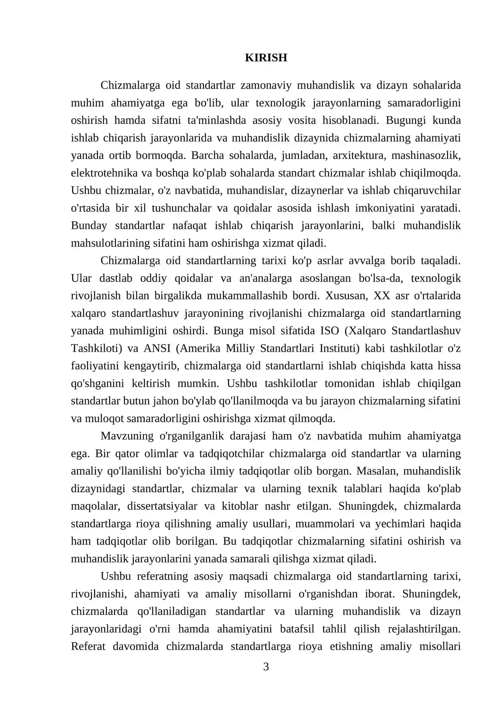 Chizmalarga oid standartlar 3