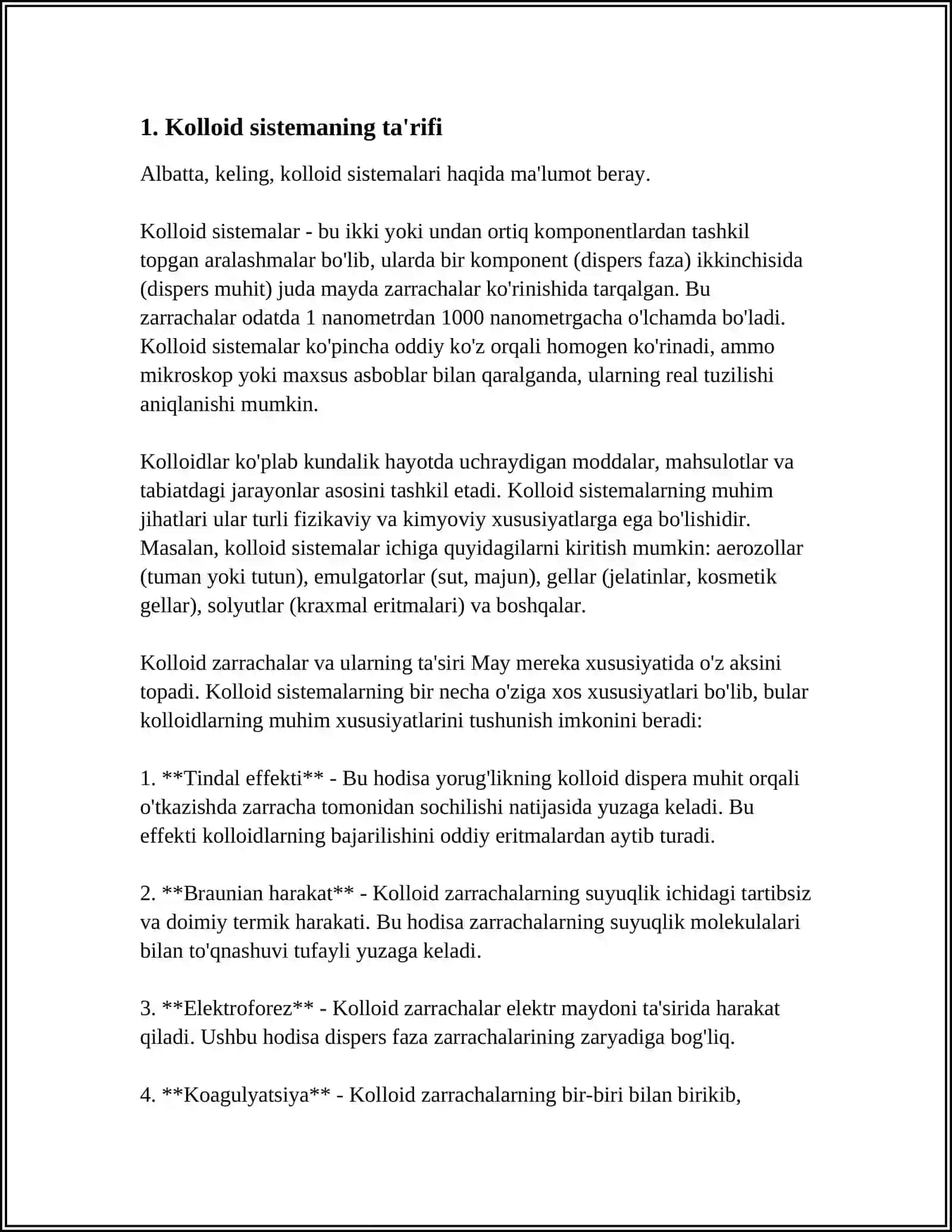 KOLLOID SISTEMALAR VA ULARNING OLINISHI 3