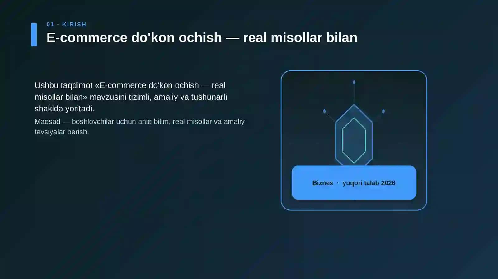 E-commerce do'kon ochish — real misollar bilan 3