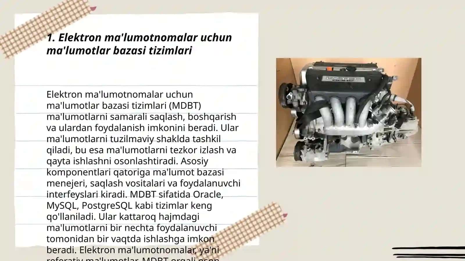 Elektron ma'lumotnomalar uchun ma'lumotlar bazasi tizimlari 3