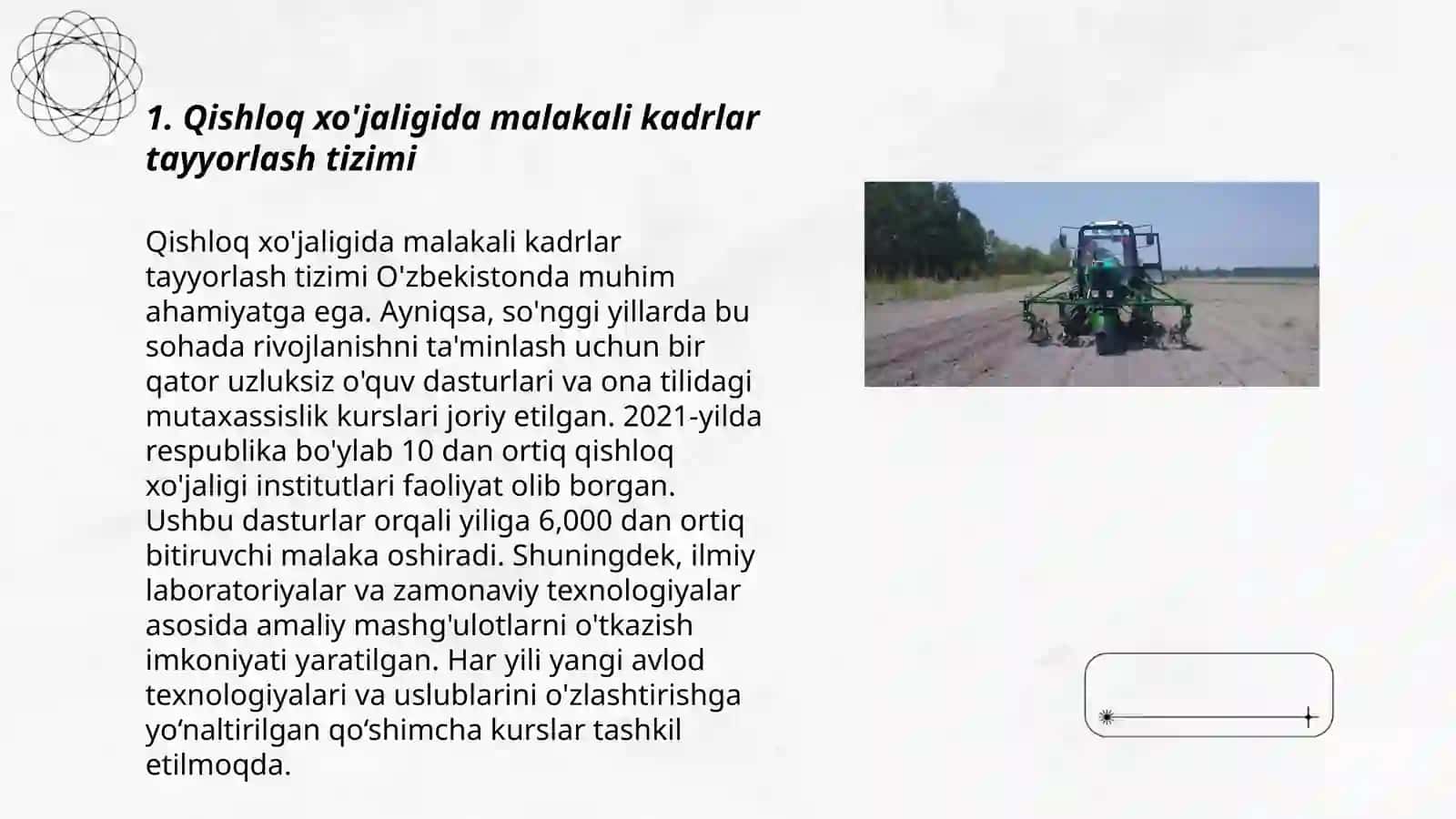 Qishloq xo'jaligida malakali kadrlar tayyorlash tizimi 3