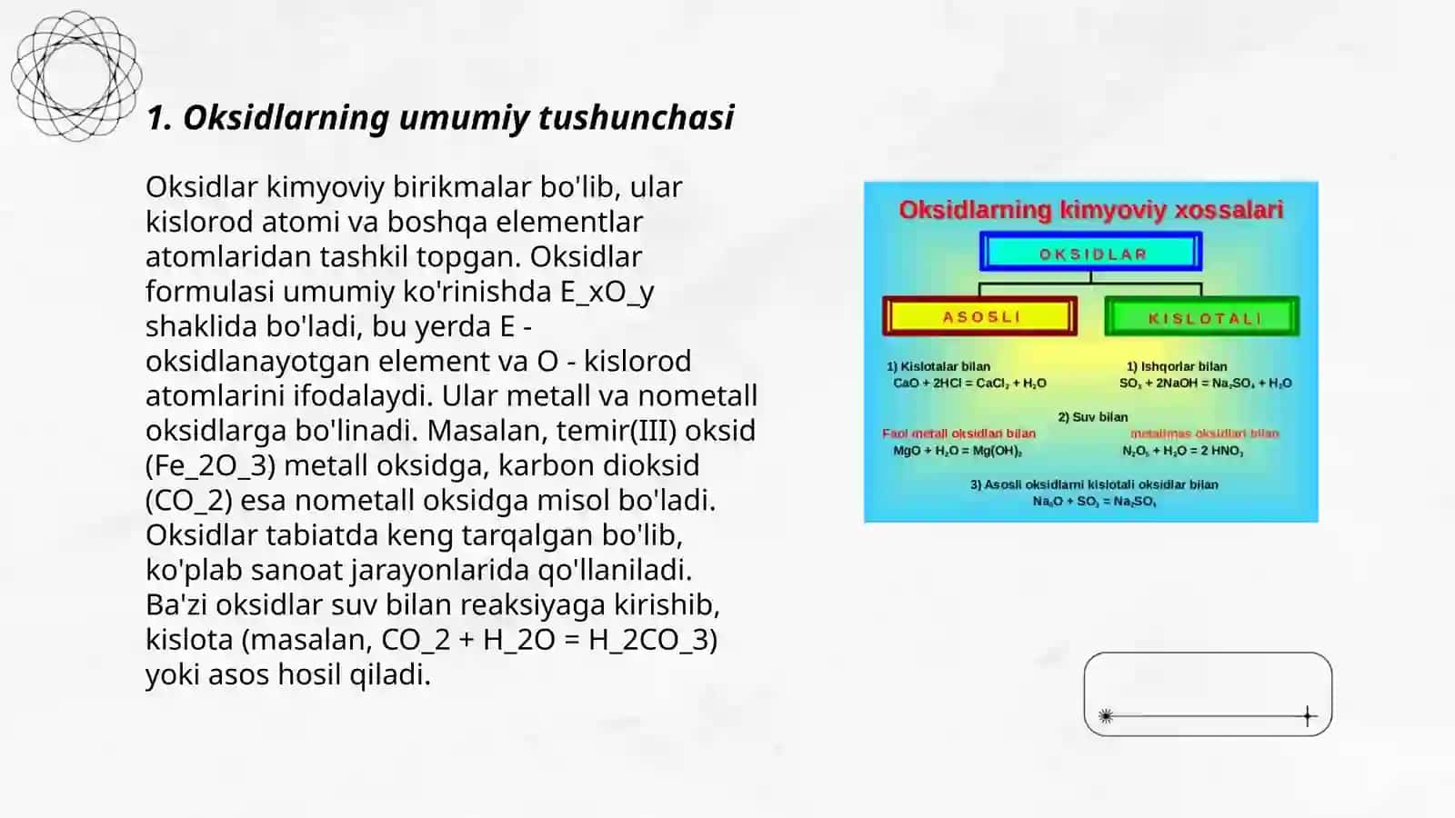 Oksidlar va ularning fizik-kimyoviy xossalari 3