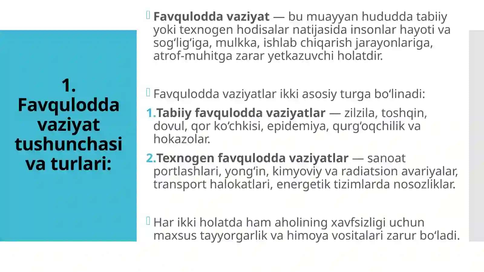 FAVQULODDA VAZIYATDA AHOLINI MUHOFAZA QILISH 3