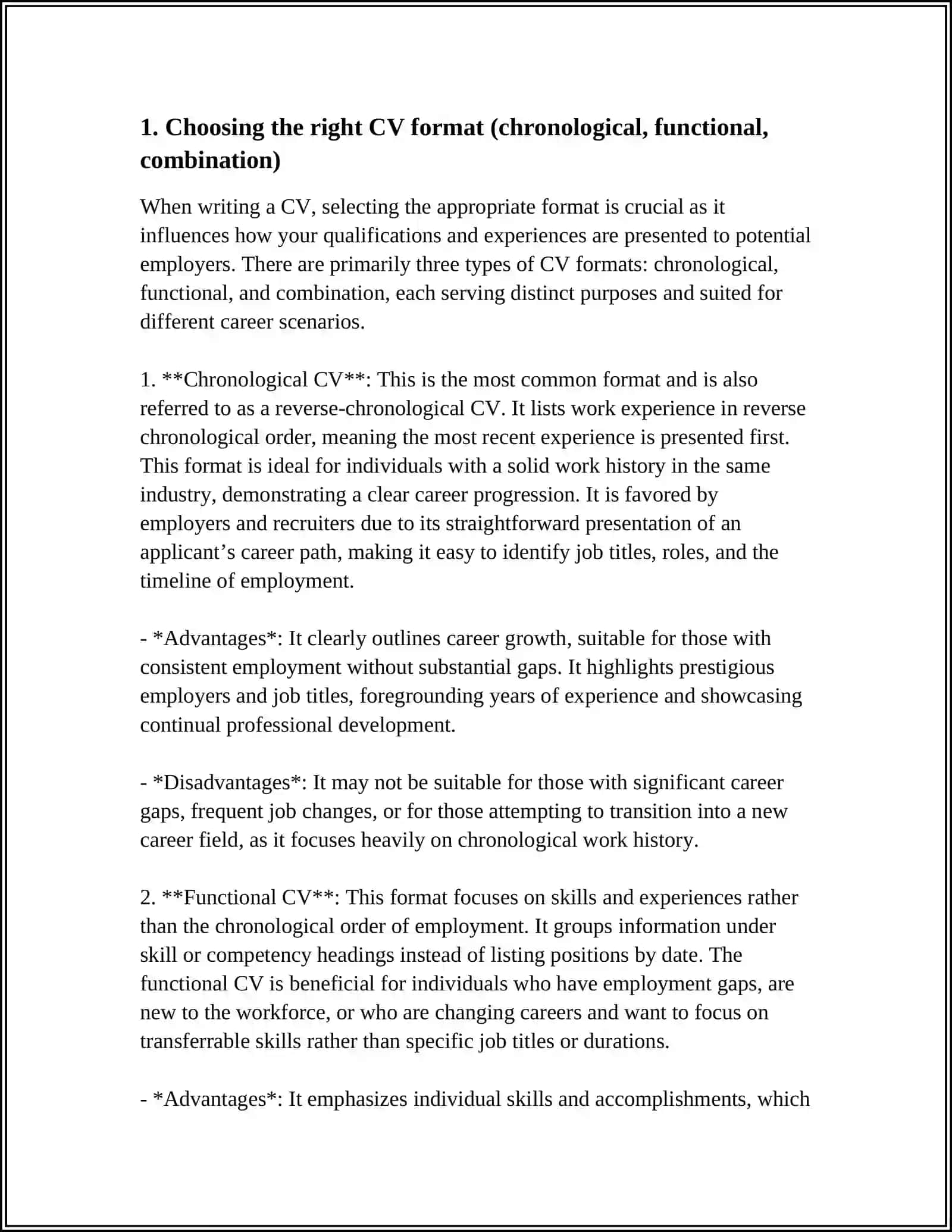 HOW TO WRITE A CV 3