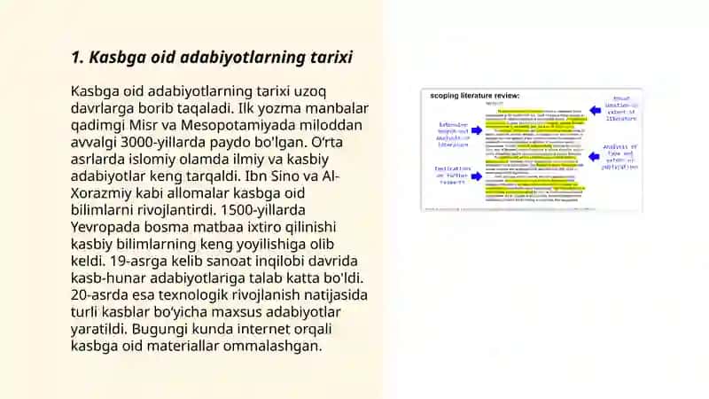 Kasbga oid adabiyotlar annotasiyasi 3