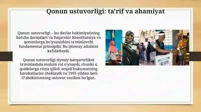 Qonun ustuvorligini taminlash demokratiya asoslari 3
