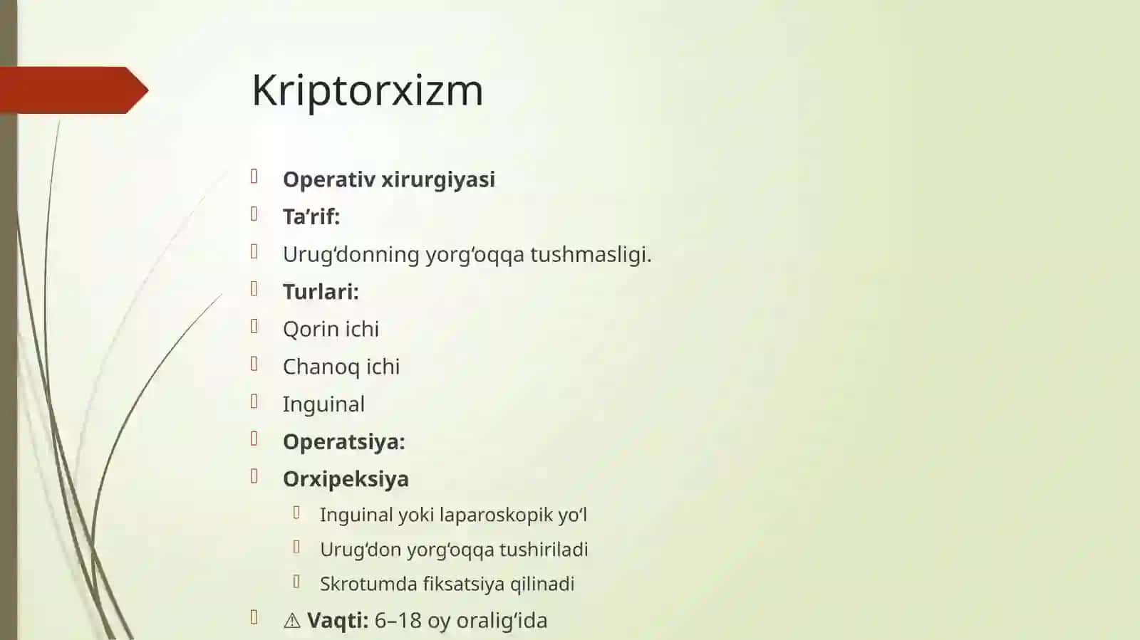 Yorg‘oqistis qosidabajariladigan operatsiyalar 3