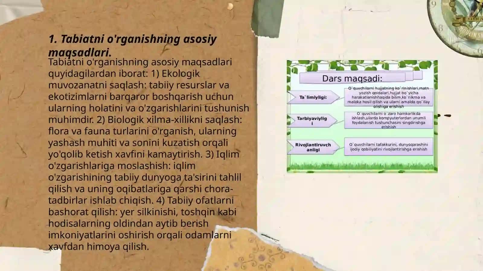Ilk qadam davlat o‘quv dasturida tabiat va atrof olam bilan tanishish mazmuni. Maktabgacha yoshdagi bolalarni rabiat bilan tanishtirishda tarbiyachi shaxsiga qo'yiladigan talablar 3