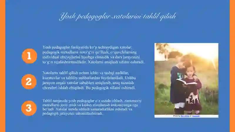 Yoshpedagoglar faoliyatida odatdayo‘l qoyiladigan xatolar va ularni yechish yo‘llari 3