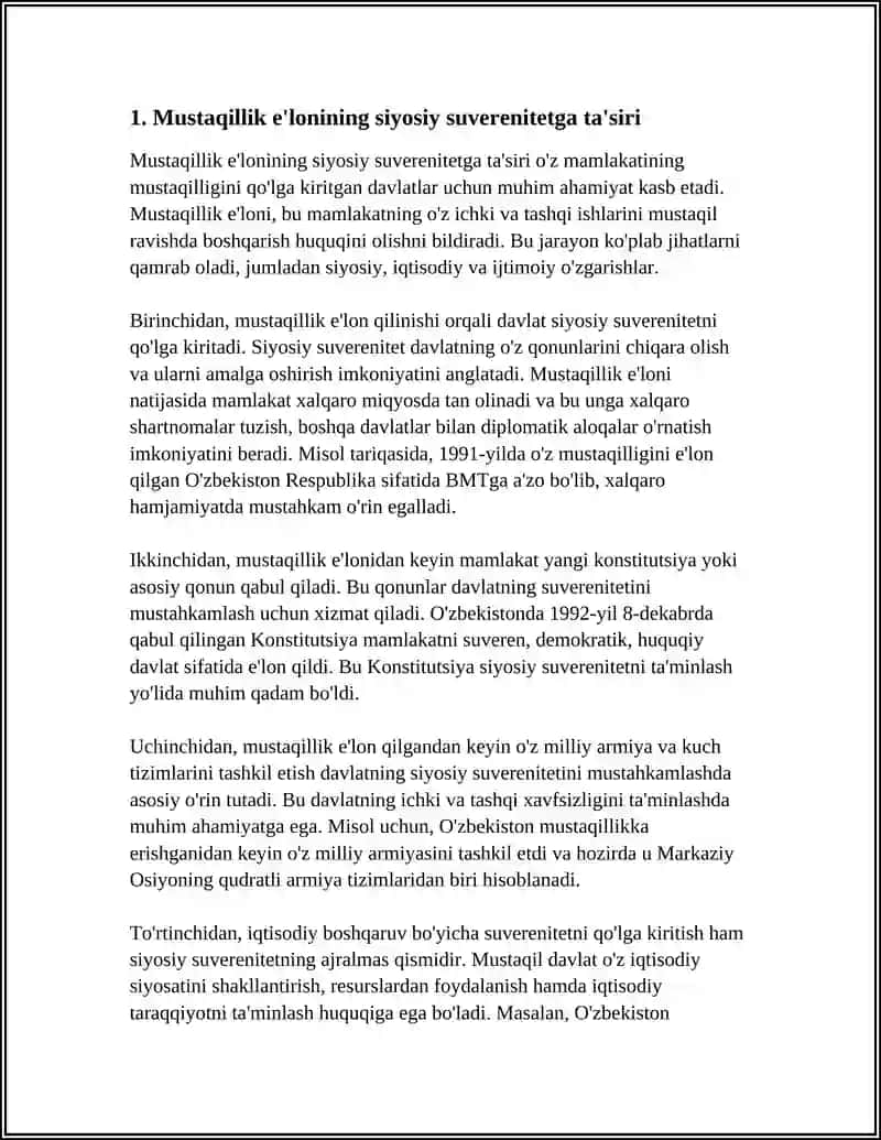 MUSTAQIL O‘ZBEKISTON RESPUBLIKASI TASHKIL TOPISHINING TARIXIY AHAMIYATI 3