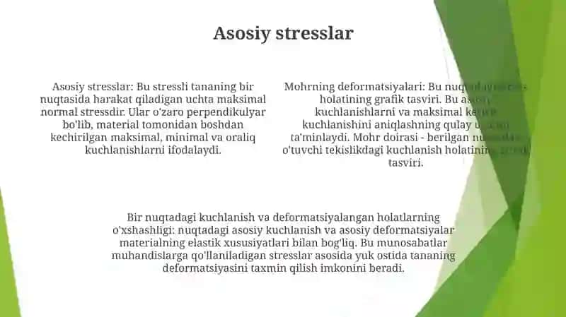 Nuqtadagi Kuchlanganlik Va Deformatsiyalangan Holatlarning OʼXshashligi 3