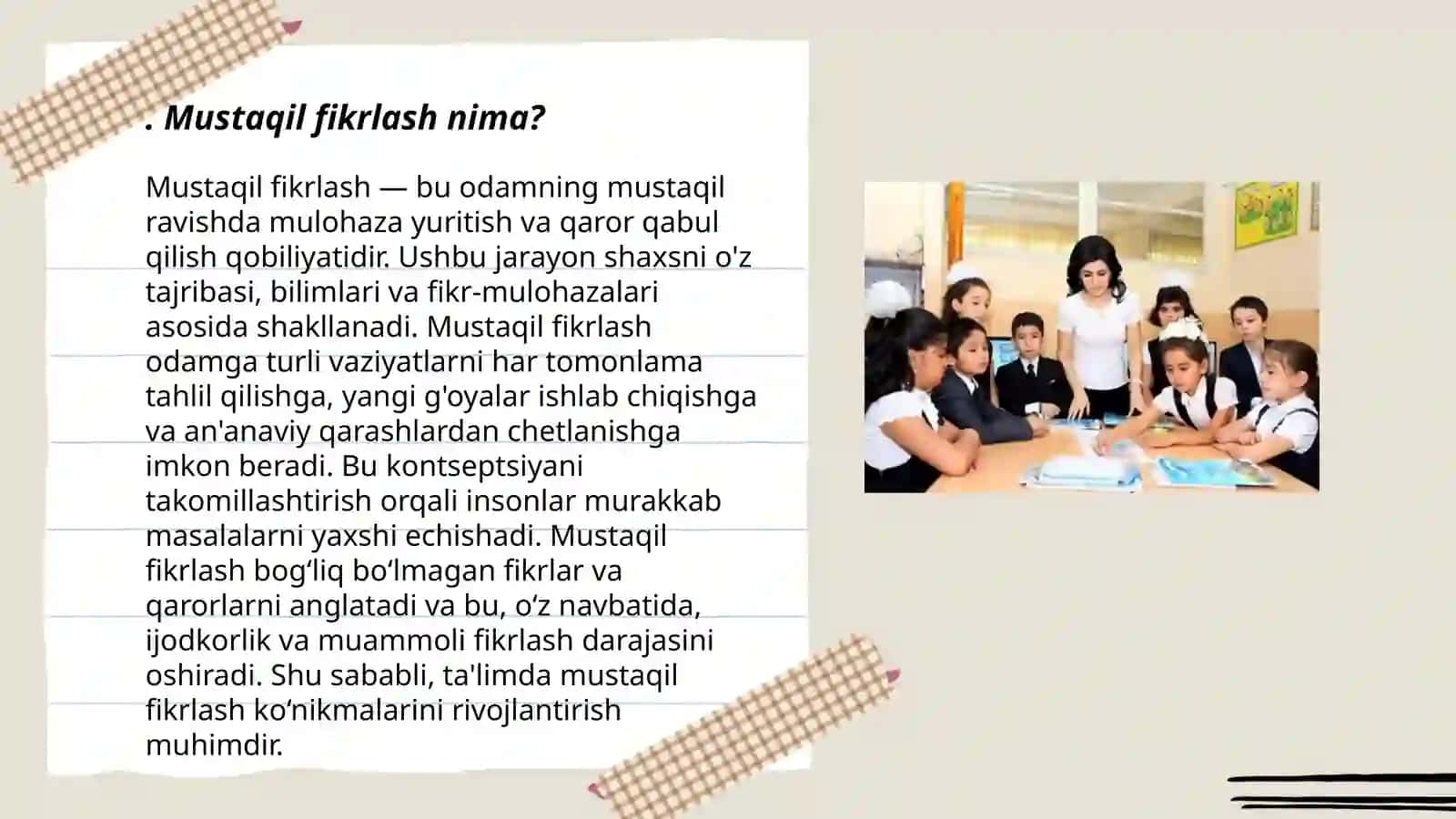 Boshlangʻich sinf oʻquvchilarida mustaqil fikrlash koʻnikmalarini shakllantirish usullari 3