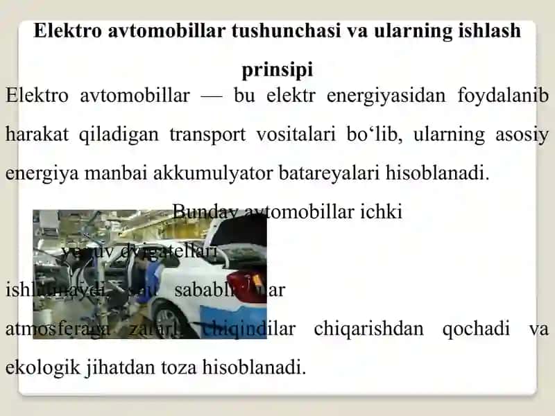 Elektoravtomobillar va ekologiya 3