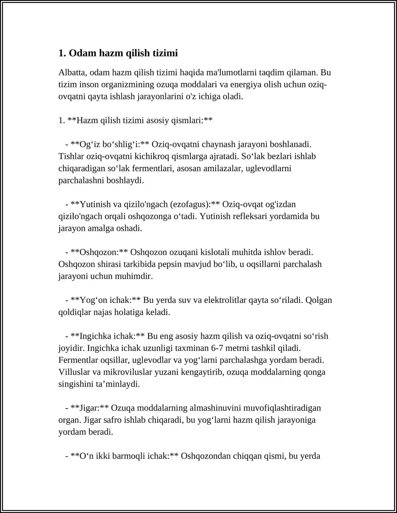 OVQATLANISH BILAN BOGʻLIQ FIZIOLOGIK SISTEMALAR 3