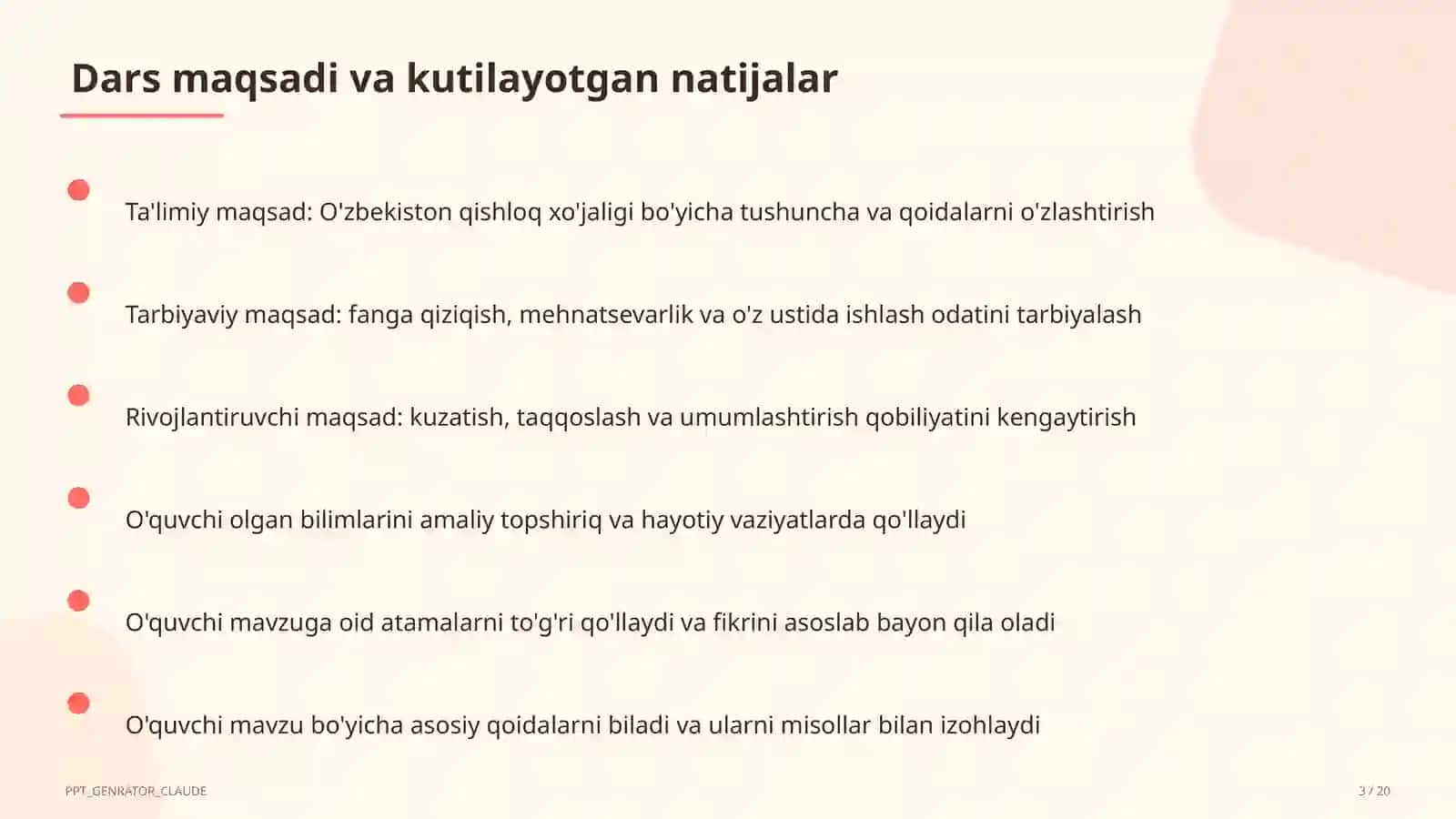 O'zbekiston qishloq xo'jaligi (9-sinf) 3