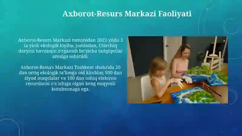Ekologik ta'lim sohasidagi rivojlanish markazining faoliyati 3