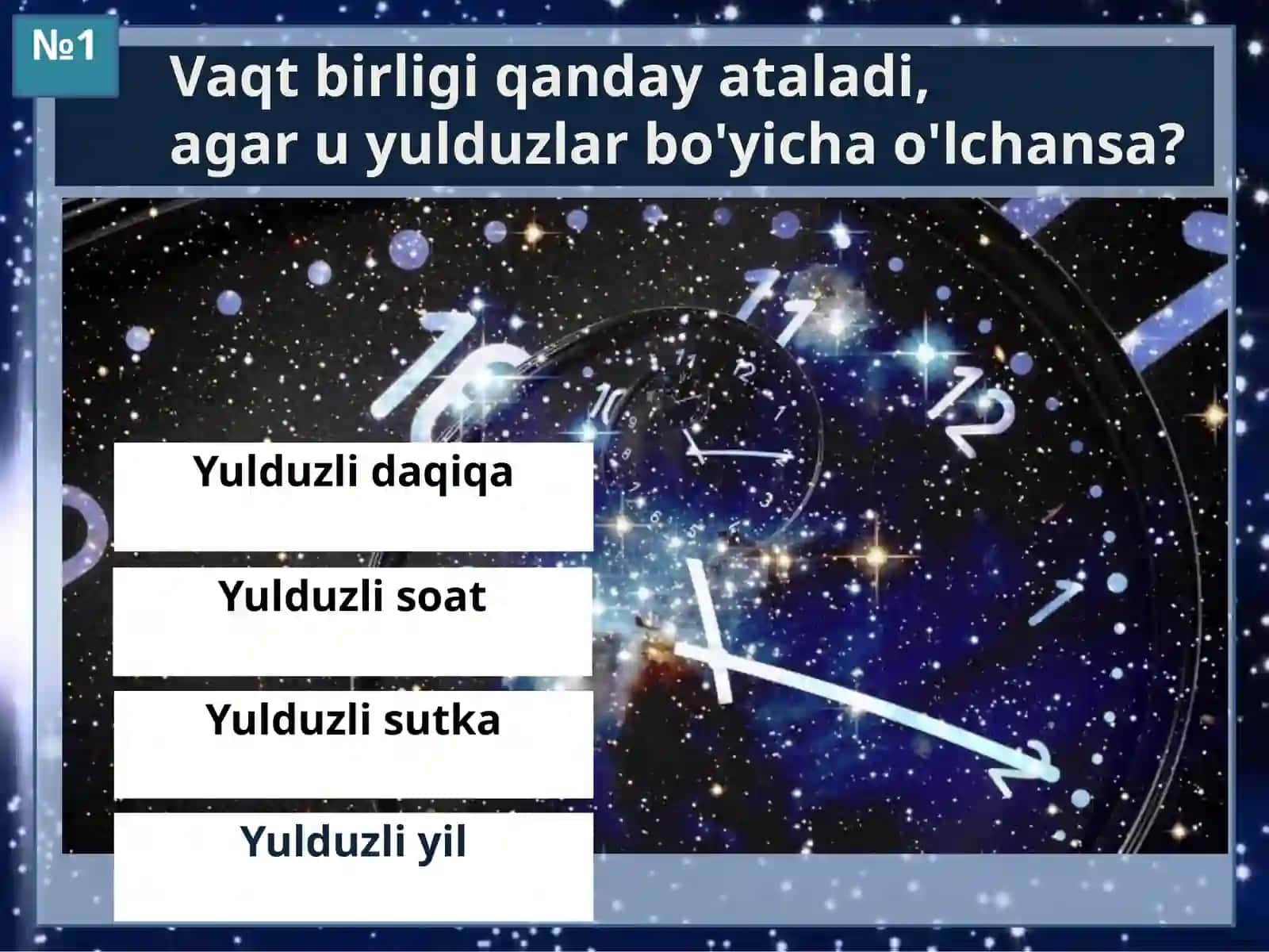 Astronomiya - Vaqt va taqvim bilimlar nazorati 3