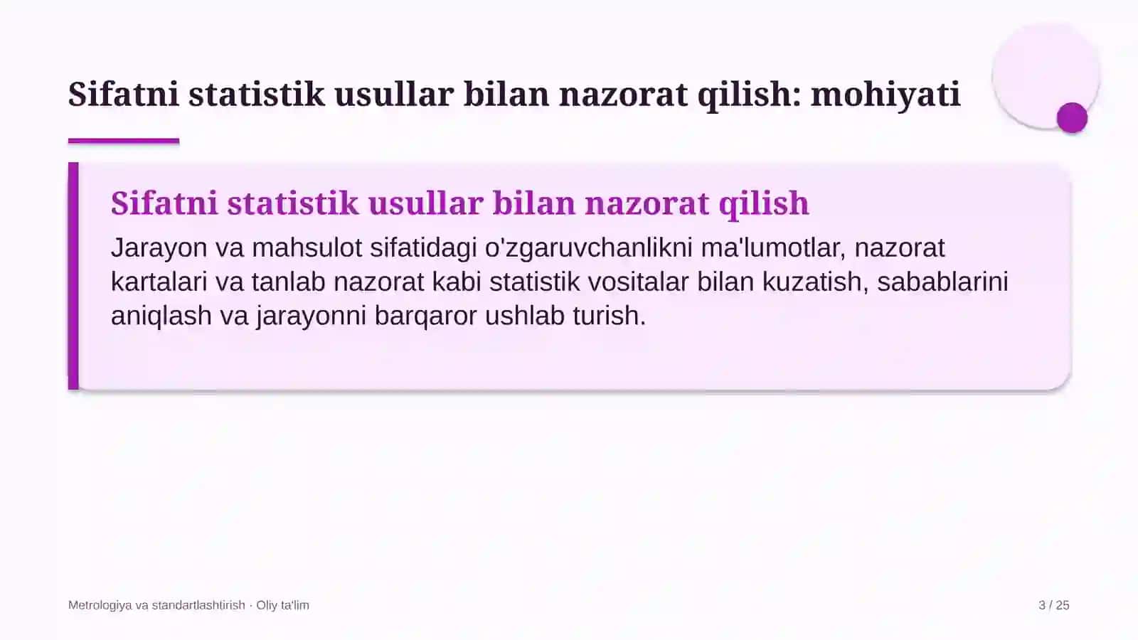 davlat universitetlarida sifatni statistik usullar bilan nazorat qilish 5198 3