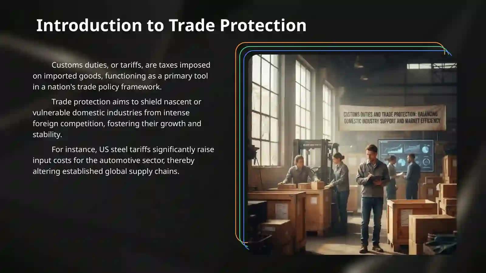Customs duties and trade protection: balancing domestic industry support and market efficiency 3