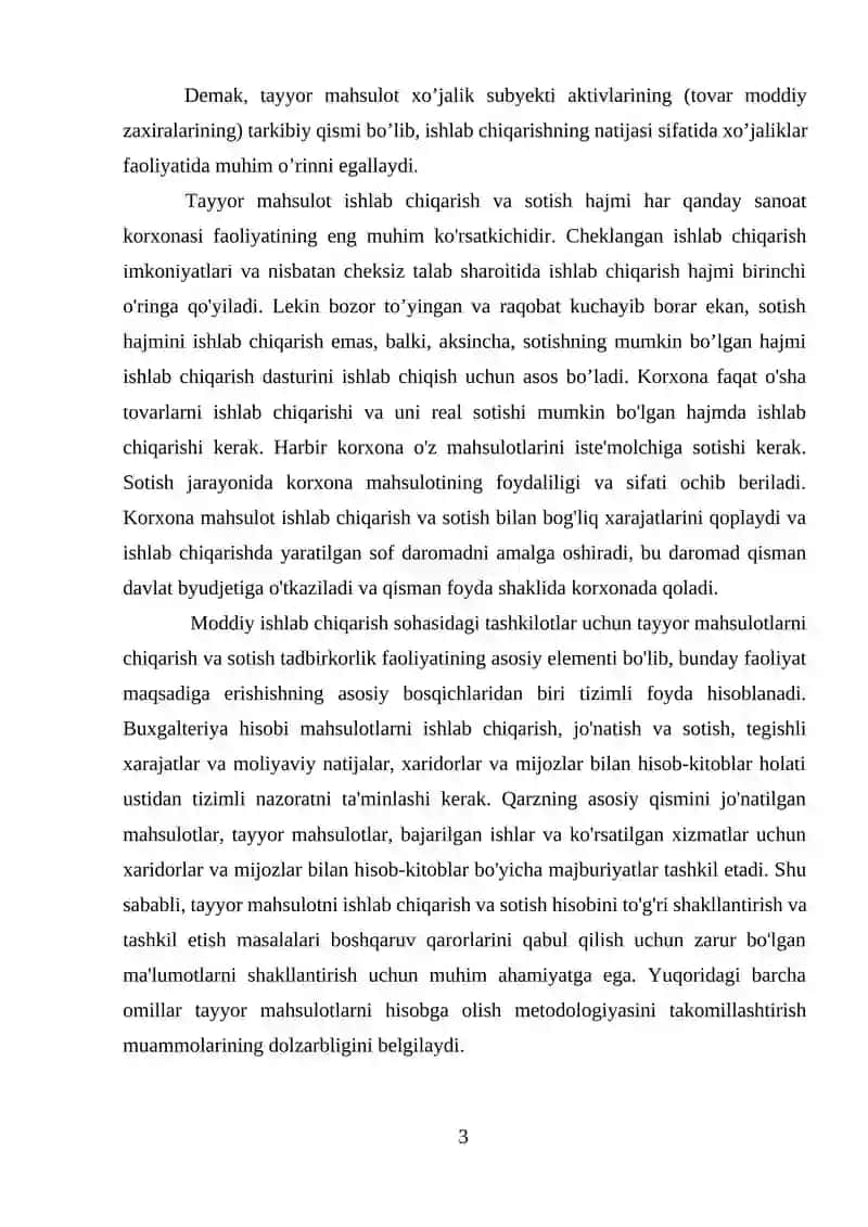 Tayyor maxsulotlarni buxgalteriyada va omborda xisobga olish 3