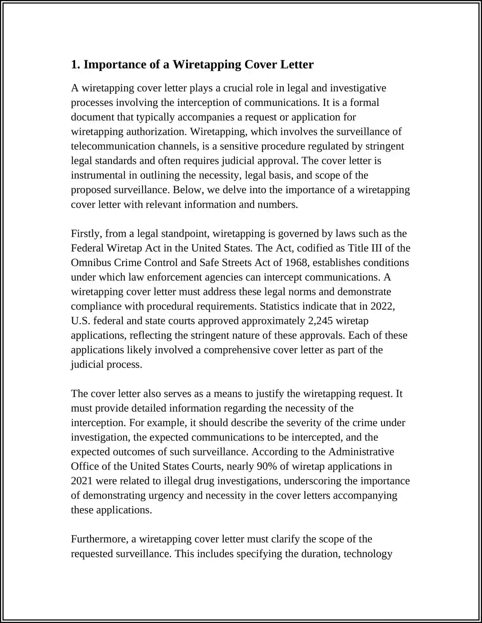 Wiretapping Cover Letter Training 3