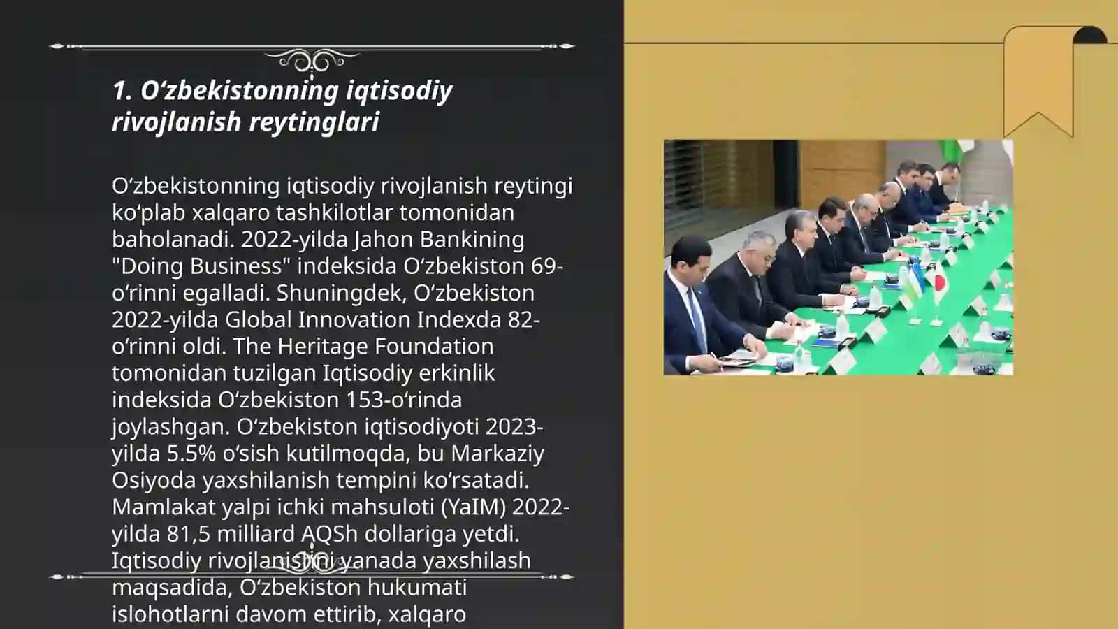 O‘zbekistonning iqtisodiy va ijtimoiy sohadagi ustuvor halqaro reytinglar va ularga O’zbekistonning integratsiyalashuvi 3
