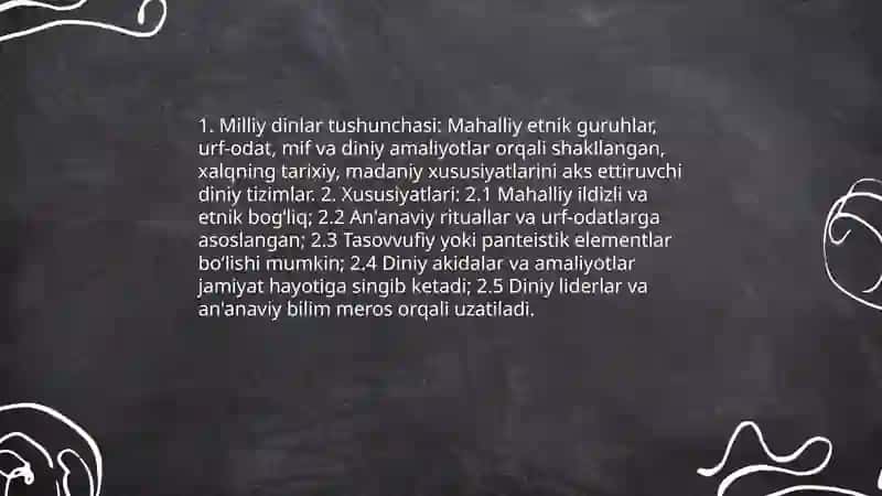 Milliy dinlar 3