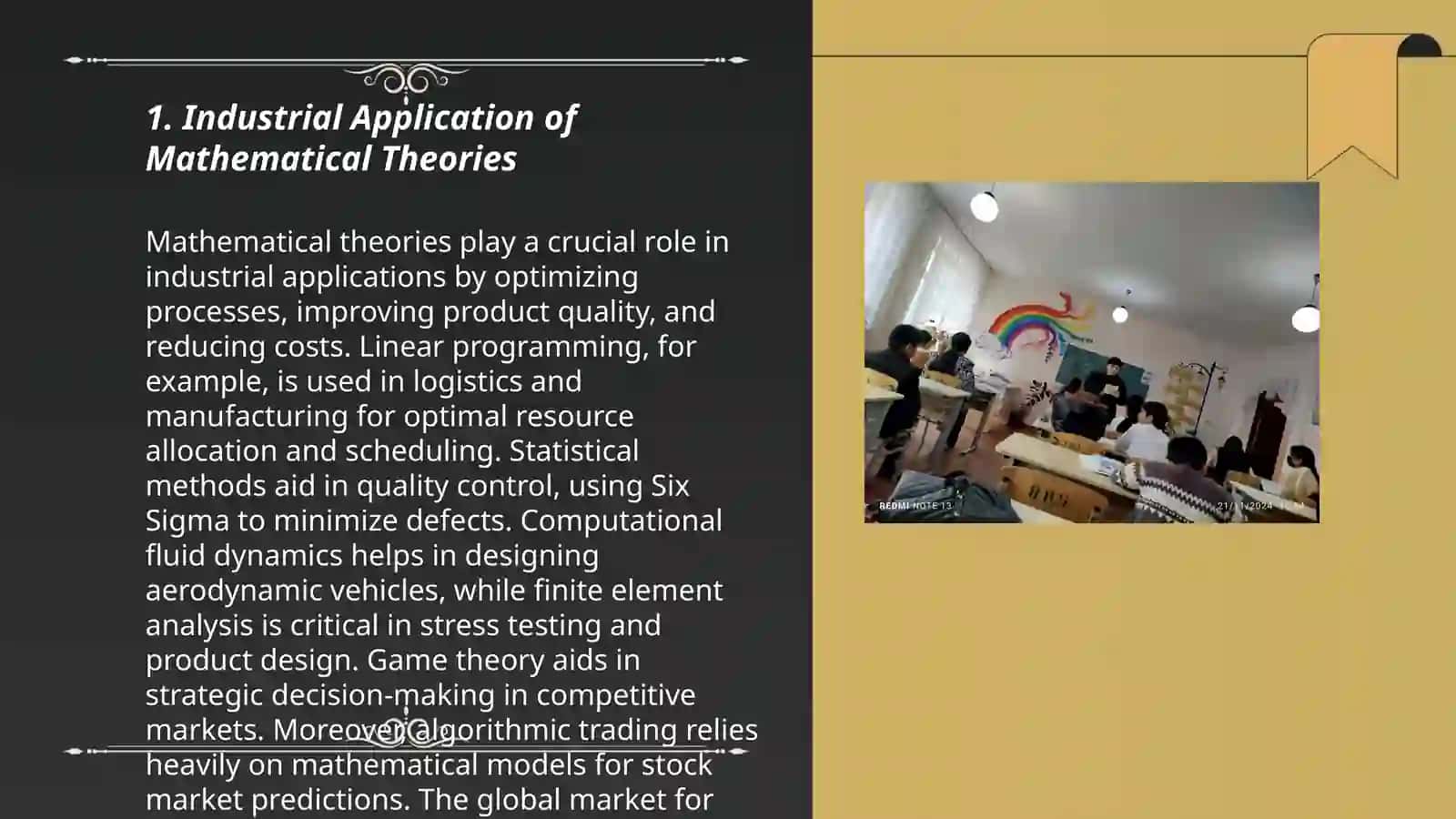 Industrial Application of Mathematical Theories 3