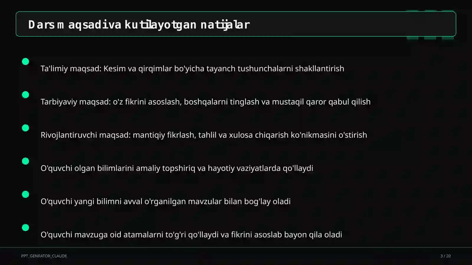 Kesim va qirqimlar (9-sinf) 3