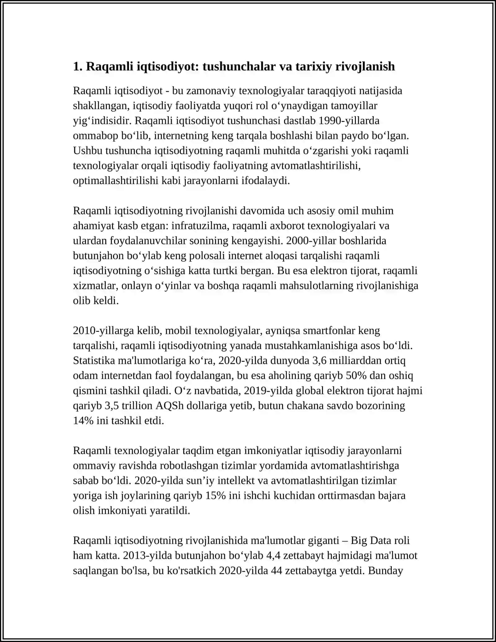 RAQAMLI IQTISODIYOT VA IQTISODIY O'SISH O'RTASIDAGI O'ZARO BOG'LIQLIKNI BAHOLASH 3