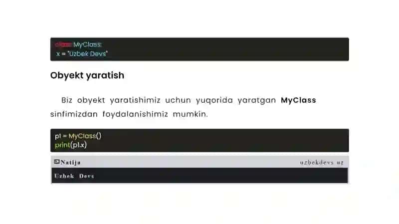 Python sinflari va obyektlari 3