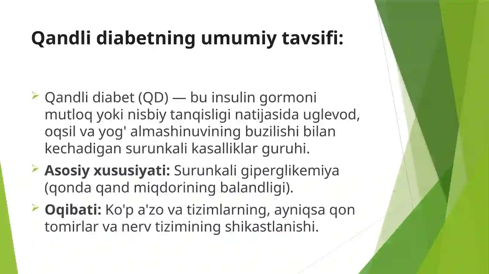 Qandli diabet: Etiologiyasi, tasnifi va rivojlanish omillari 3
