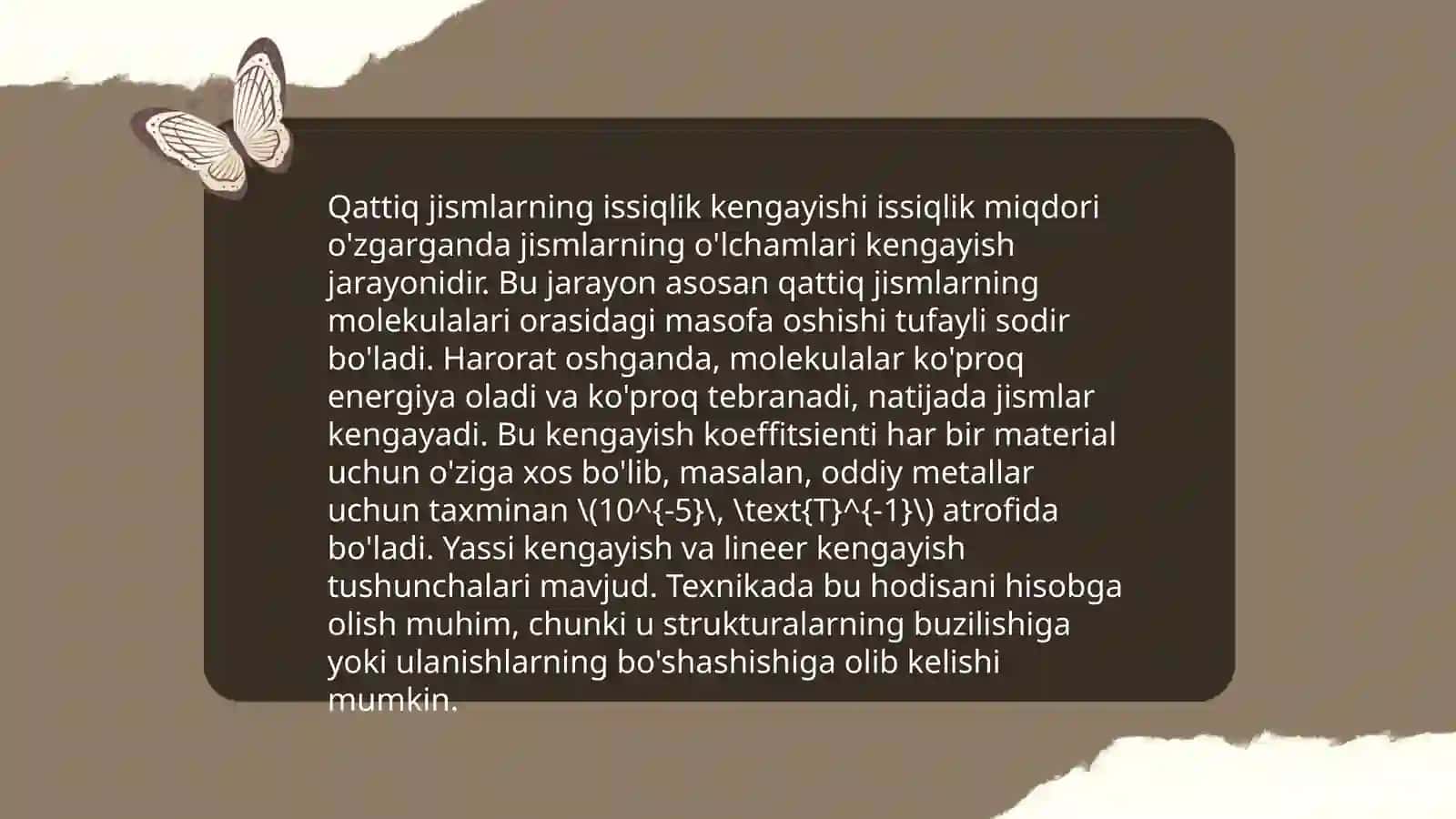 Qattiq jismlarning issiqlikdan kengayishi 3