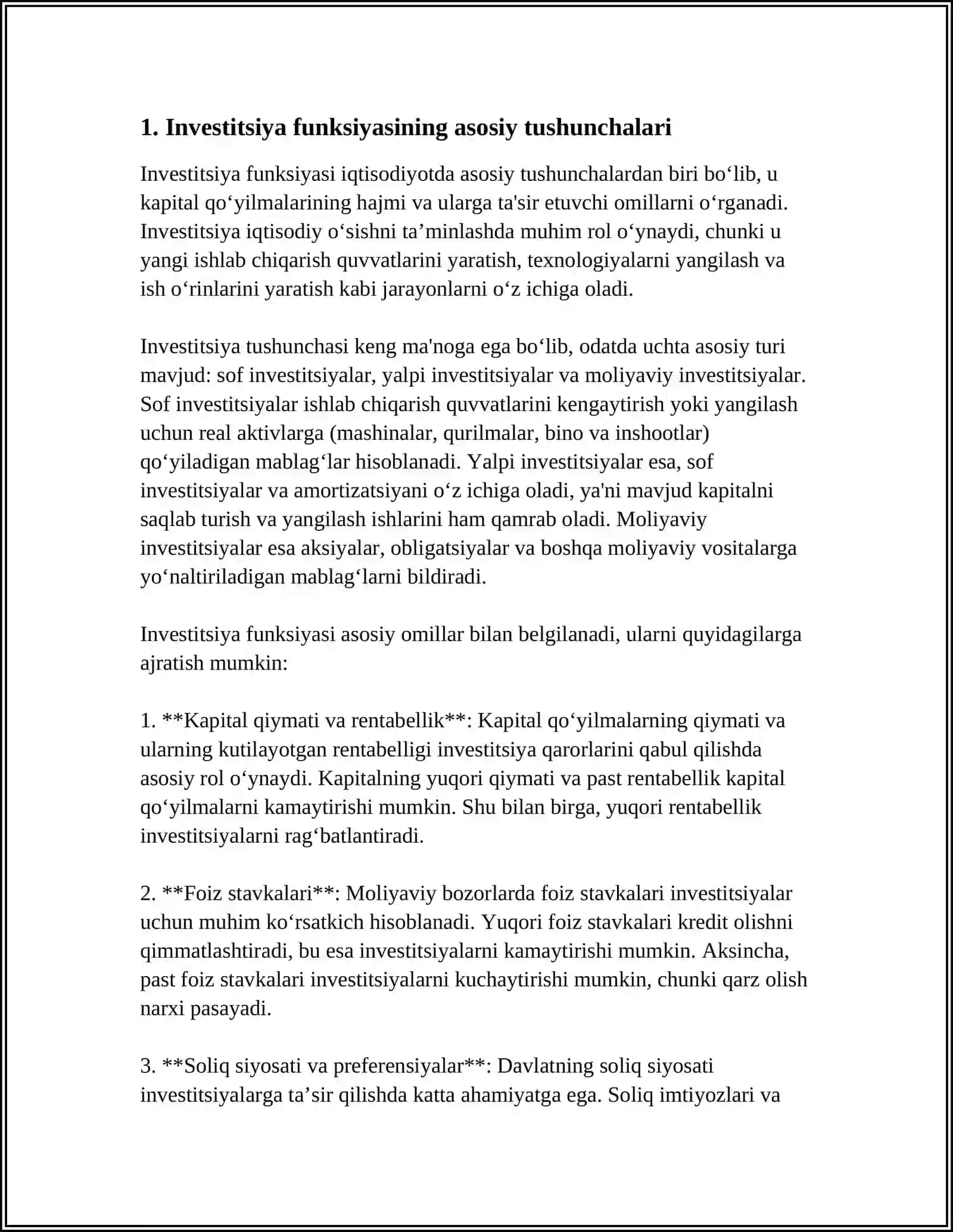 INVESTITSIYA FUNKSIYASI VA OMILLARI 3
