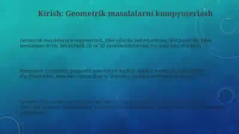Geometrik masalalarni kompyuterlashtirish asoslari 3