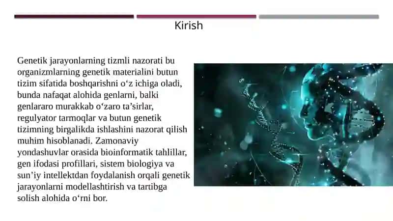 Genetik jarayonlarning tizmli nazorati 3