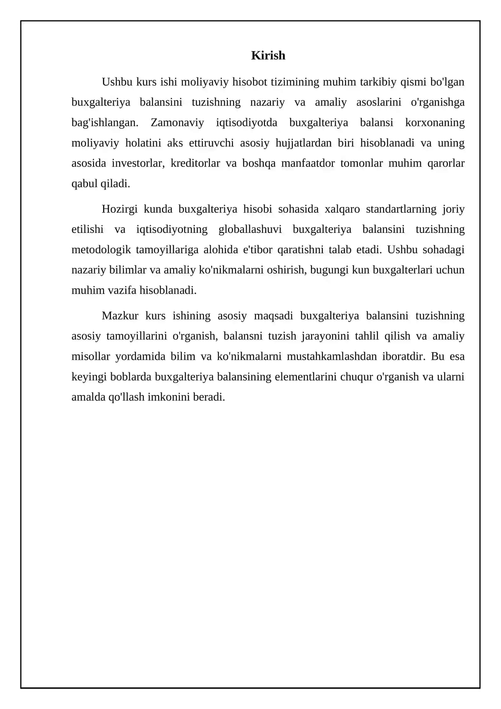 Moliyaviy hisobot fanidan buxgalteriya balansi tuzishning asosiy tamoyillari va balansni tuzish 3