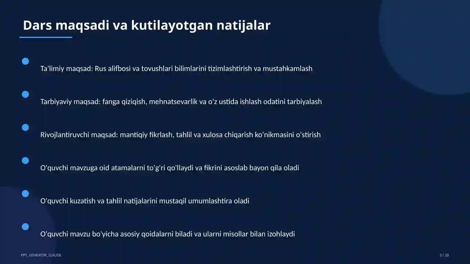 Rus alifbosi va tovushlari (2-sinf) 3