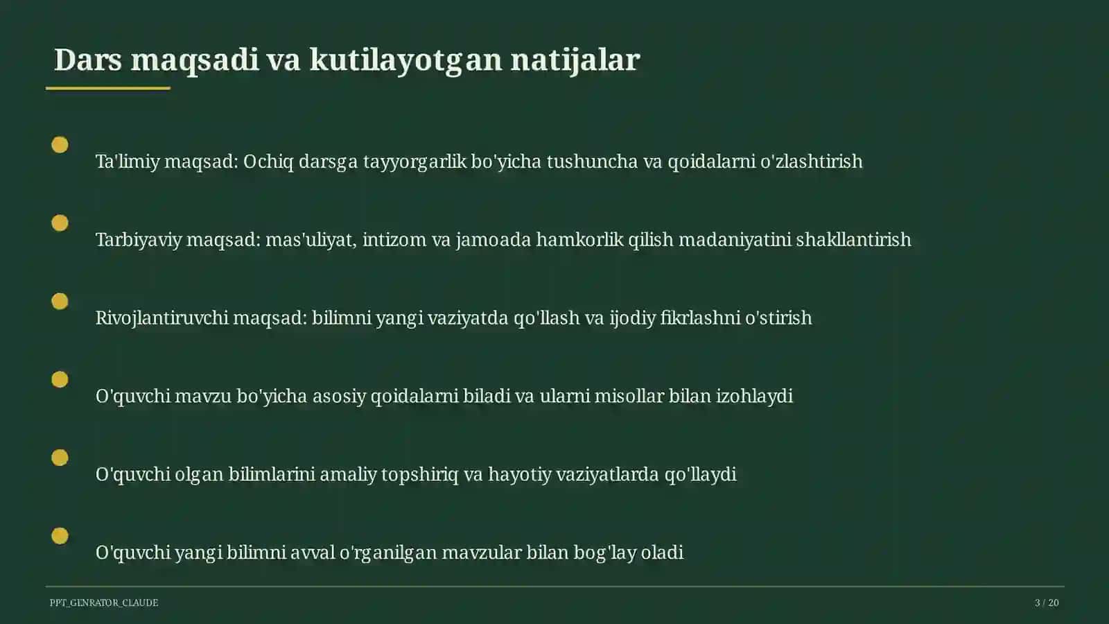 Ochiq darsga tayyorgarlik 3